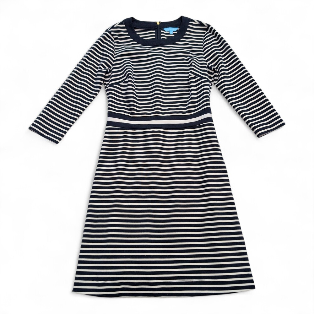 Draper James Navy White Striped Midi Dress Size XS - Picture 1 of 10